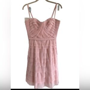 BCBGMAXAZRIA PASTEL PINK TULLE MINI DRESS